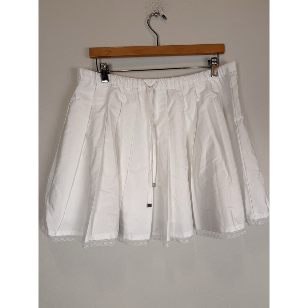 J. Crew Pleated tie-waist mini skirt Large White Pleated Skirt NEW